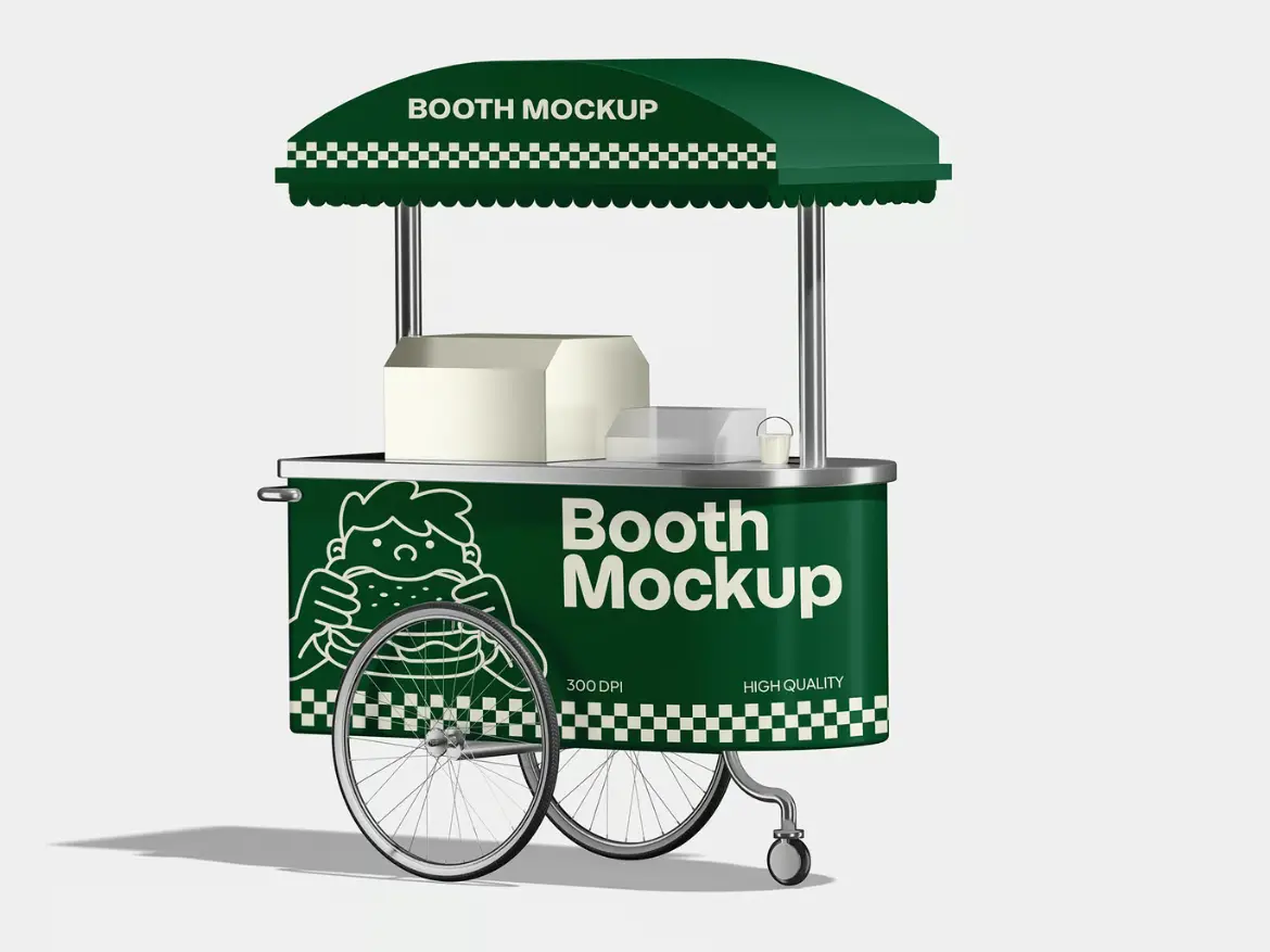 3套高分辨率展览展台模型PSD样机