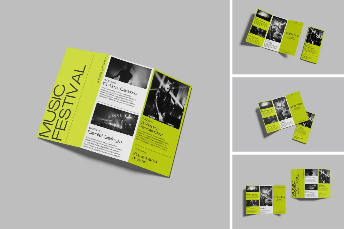 6套三折宣传册PSD样机模版