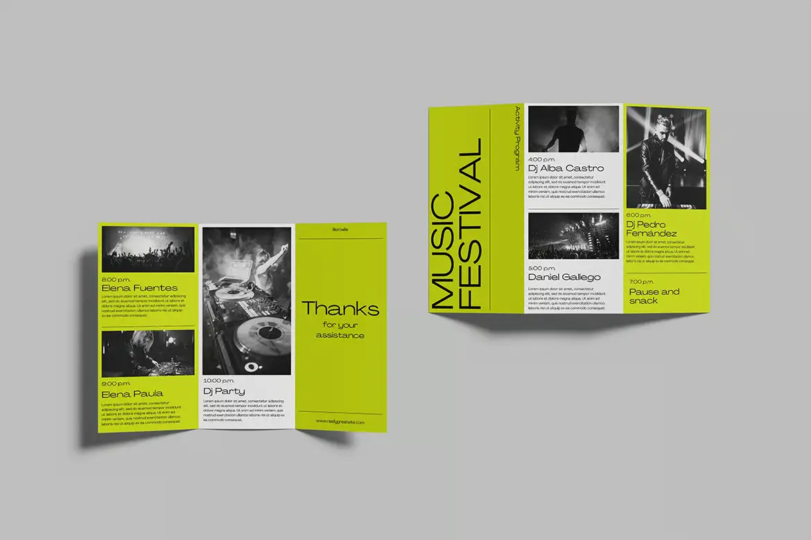 6套三折宣传册PSD样机模版