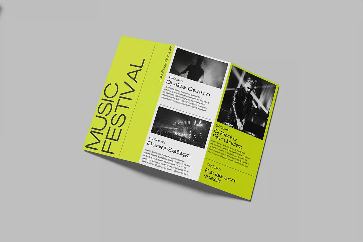 %title插图%num 6套三折宣传册PSD样机模版