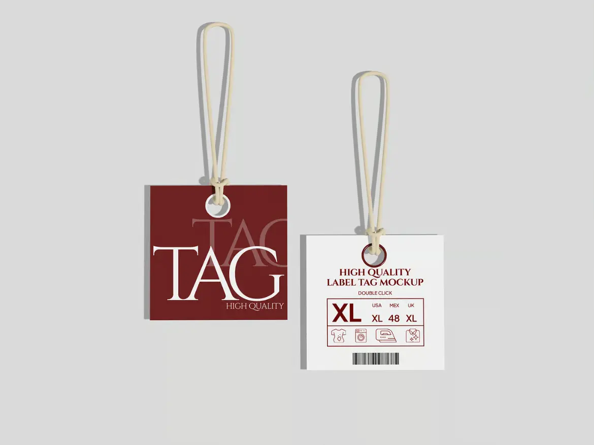 3套服装产品标签模型PSD样机