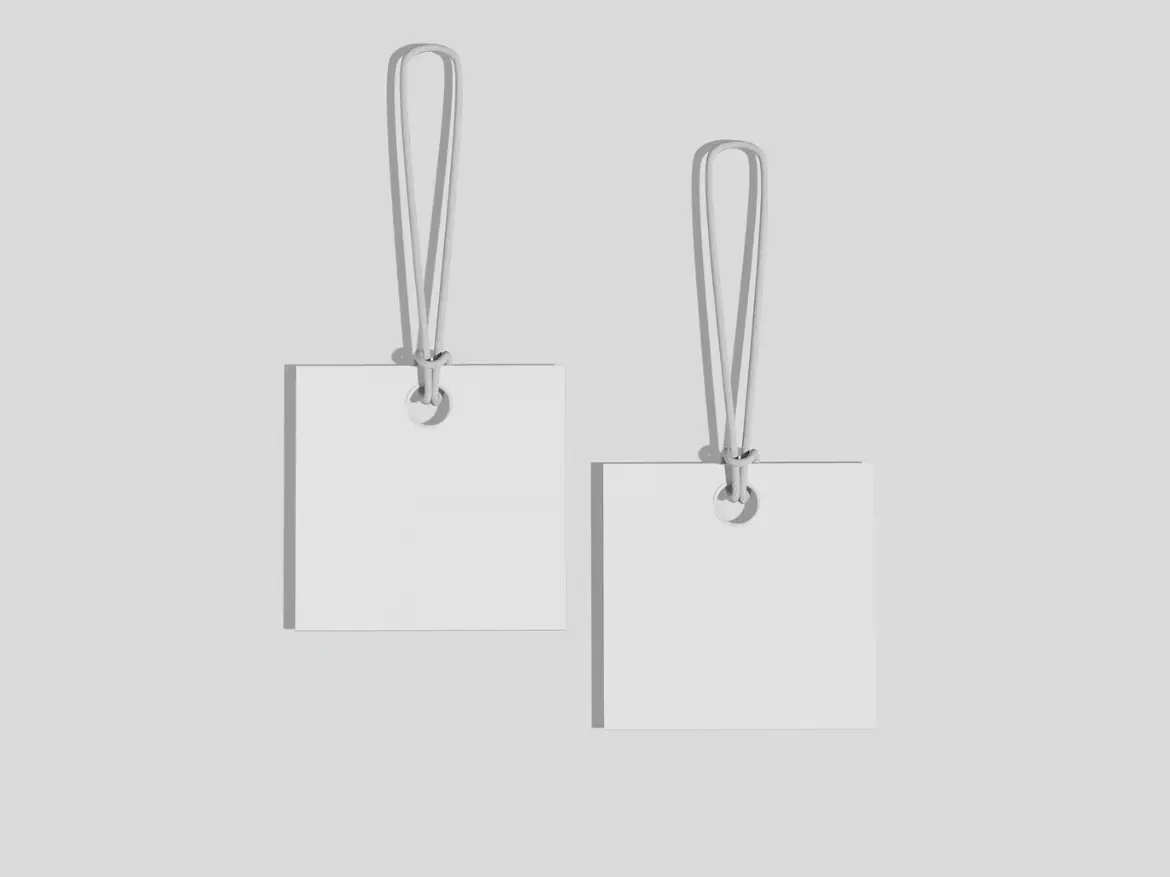 3套服装产品标签模型PSD样机