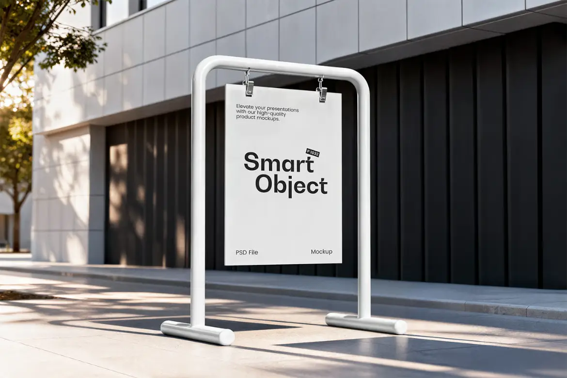 5套金属A型框架招牌模型PSD样机