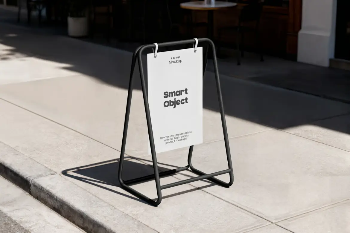 5套金属A型框架招牌模型PSD样机