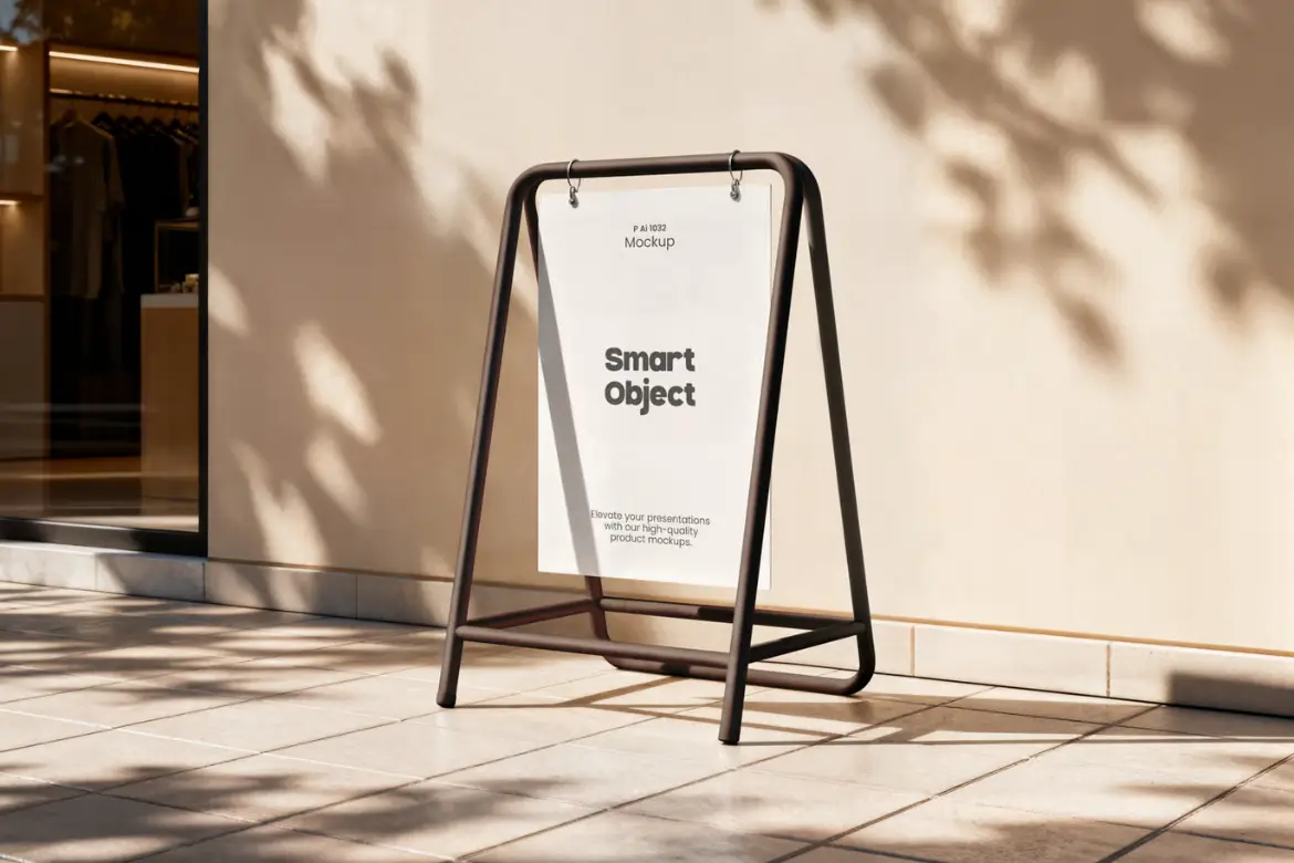 5套金属A型框架招牌模型PSD样机