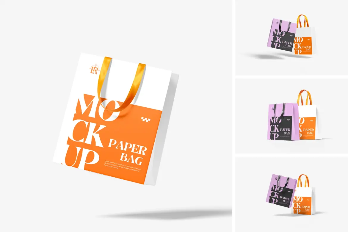 4套高分辨率纸袋模型PSD样机