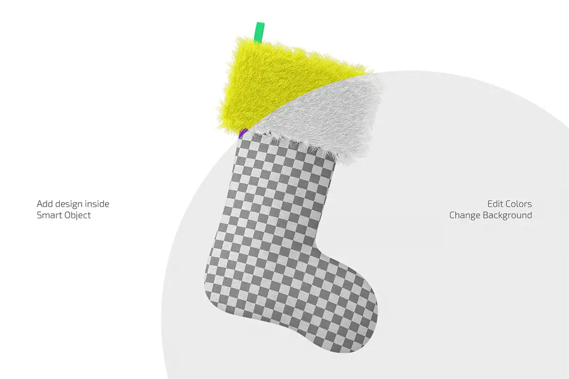 2套高分辨率圣诞袜子模型PSD样机