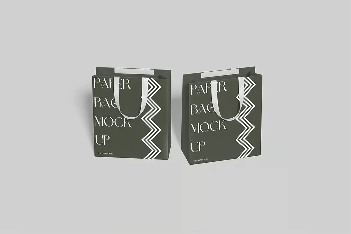 %title插图%num 4套高分辨率购物纸袋模型PSD样机