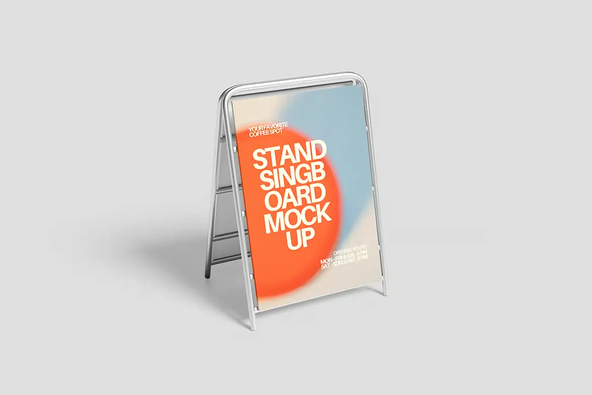 4套高分辨率商业招牌模型PSD样机