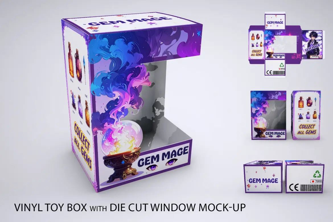 6套开窗纸盒包装模型PSD样机