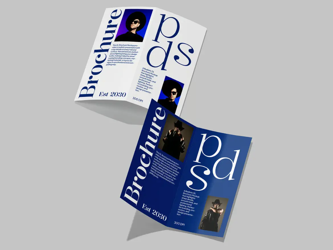 3套DL尺寸宣传册模型PSD样机