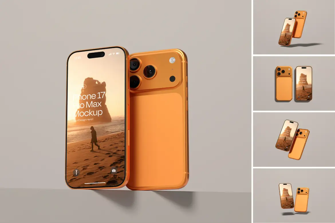5套iPhone17ProMax模型PSD样机