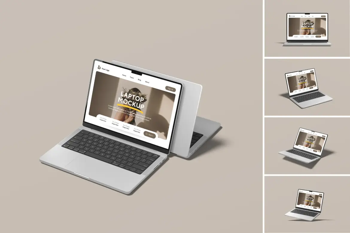 5套笔记本电脑模型PSD样机