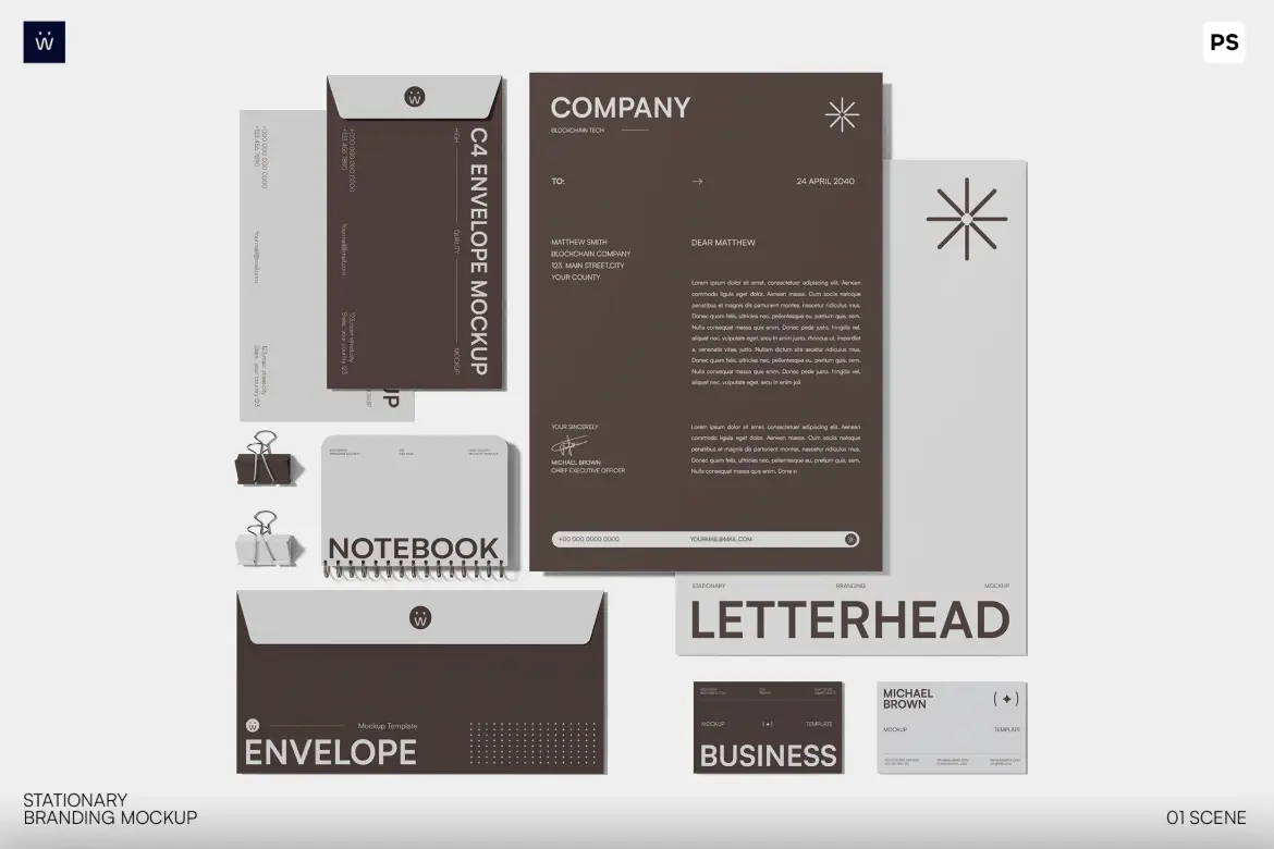 文具品牌创意展示模型PSD样机