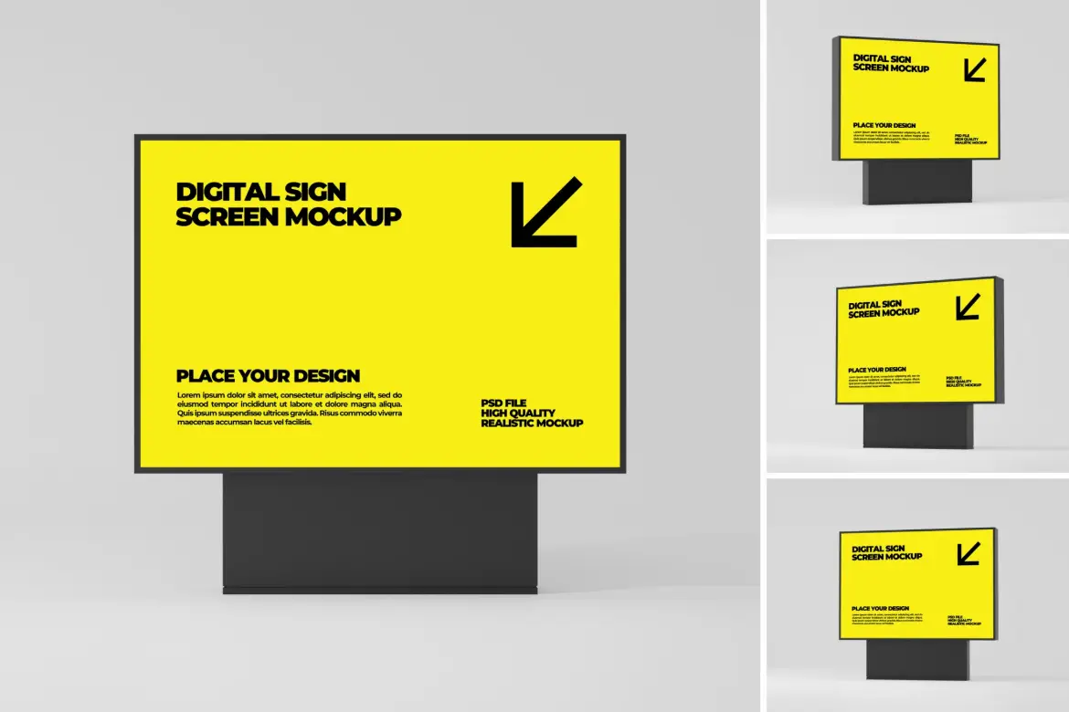 4套数字屏幕UI设计模型PSD样机