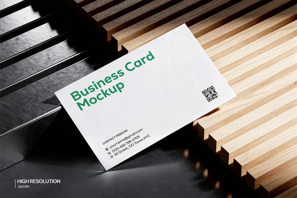 8套极简背景高分辨率名片模型PSD样机