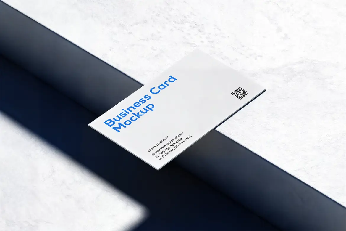 8套极简背景高分辨率名片模型PSD样机