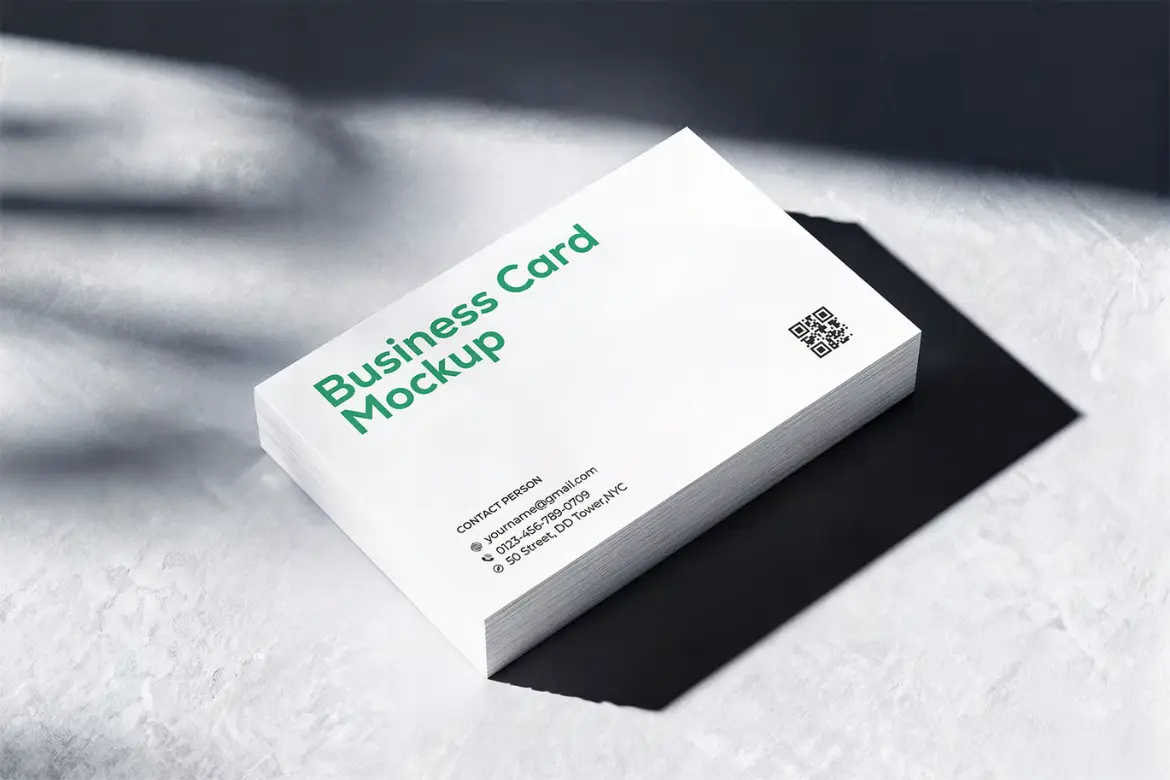 8套极简背景高分辨率名片模型PSD样机