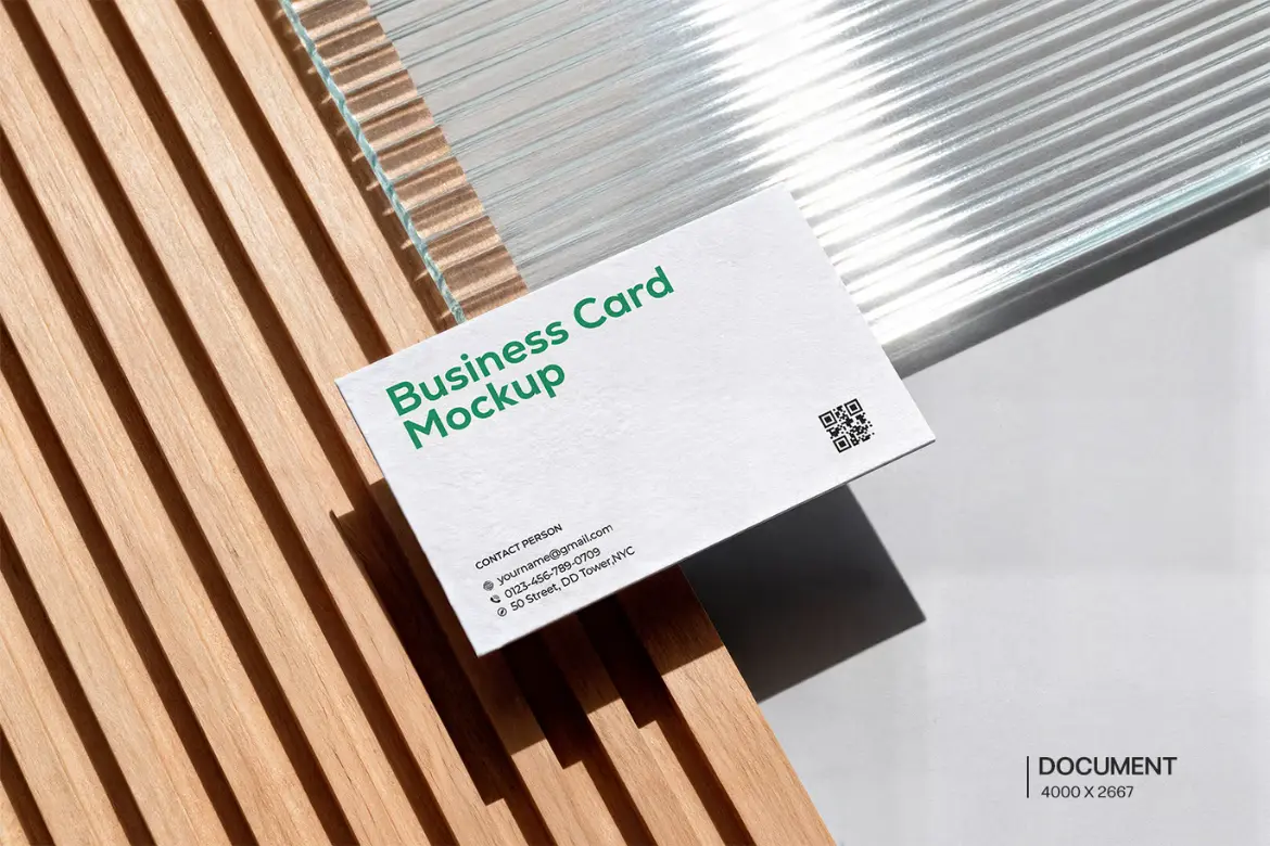 8套极简背景高分辨率名片模型PSD样机