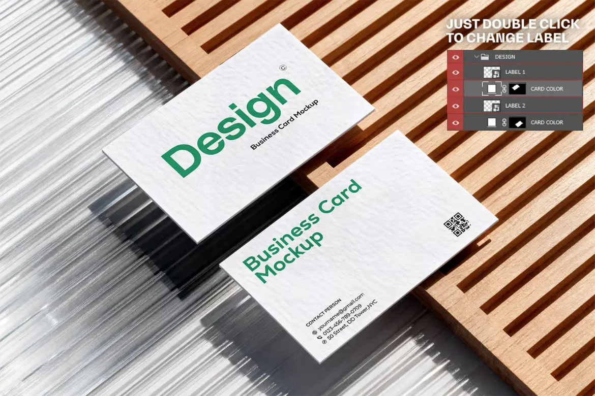 8套极简背景高分辨率名片模型PSD样机