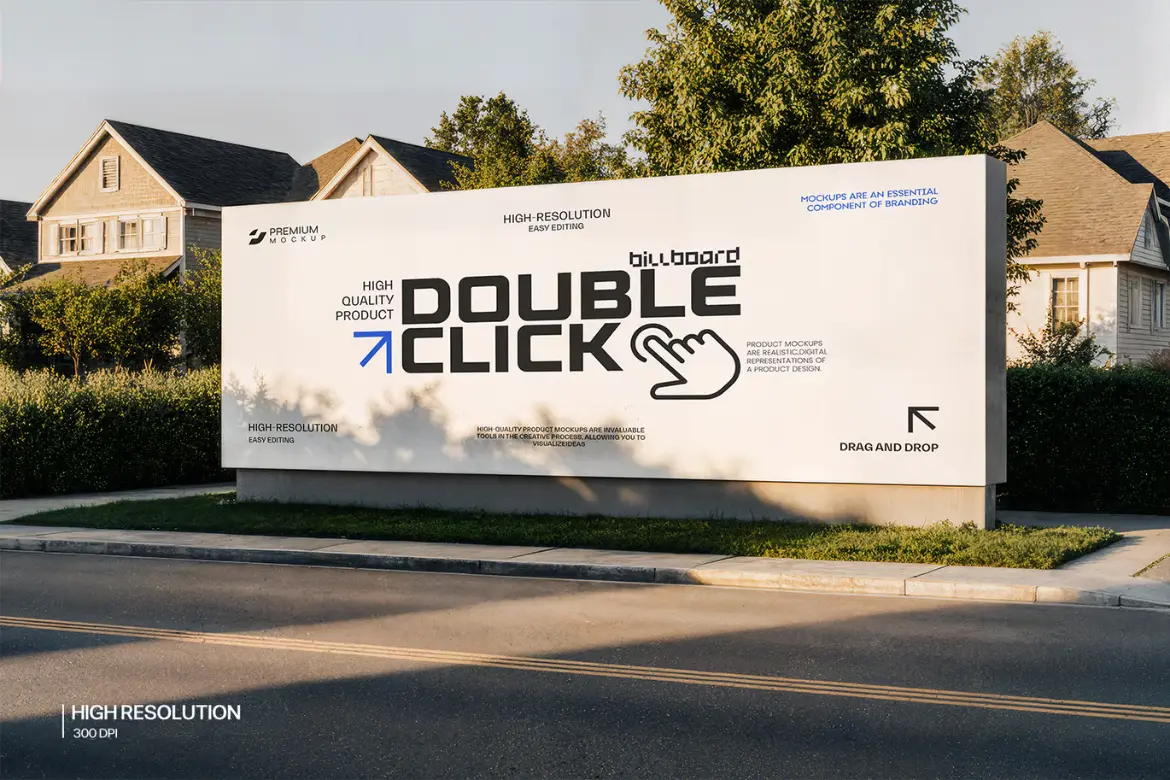 5套街头广告牌横幅海报模型PSD样机