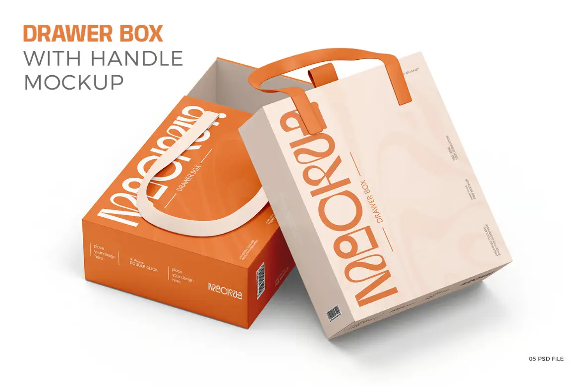 带手柄抽屉首饰盒模型PSD样机