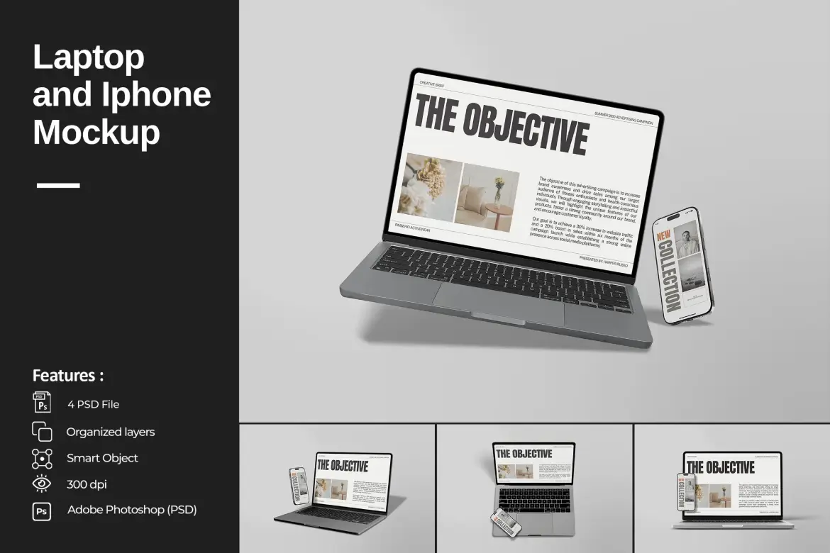 多设备组合展示模型PSD样机