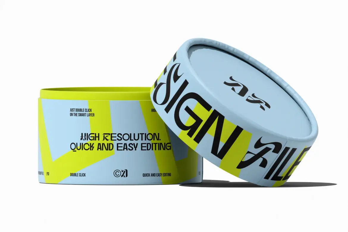 高分辨率透明背景纸管模型PSD样机