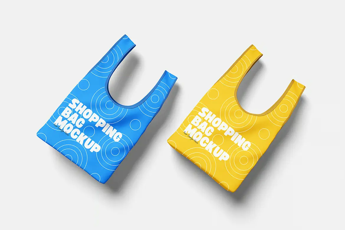 5套高分辨率购物袋模型PSD样机