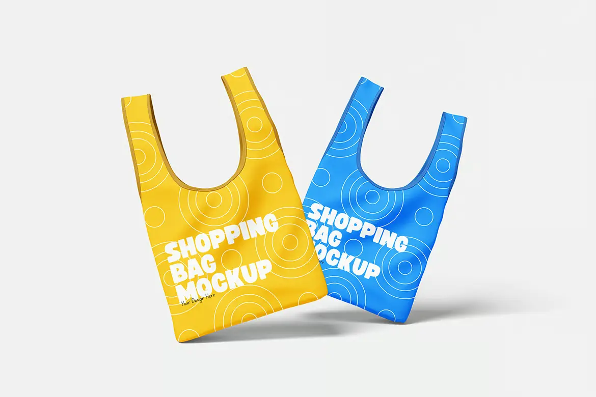 5套高分辨率购物袋模型PSD样机