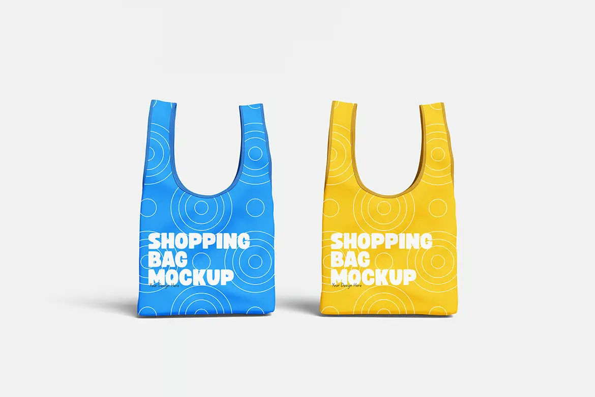 5套高分辨率购物袋模型PSD样机