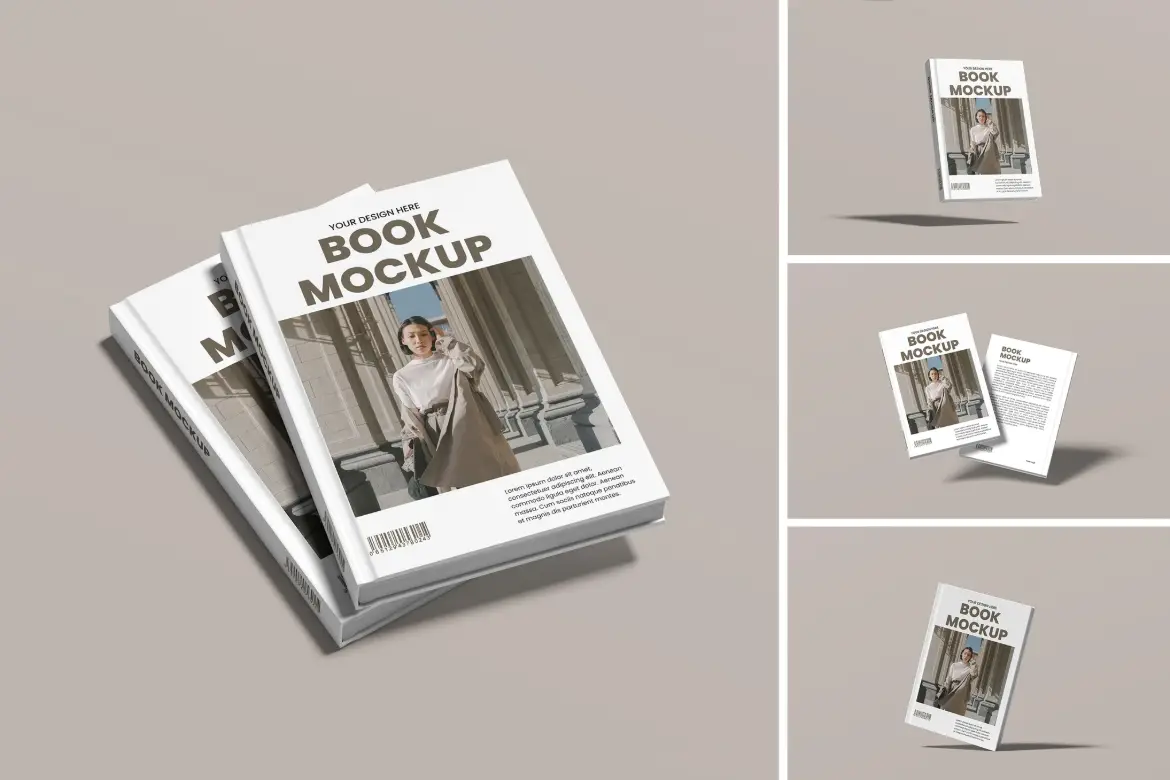 4套专业精装书模型PSD样机