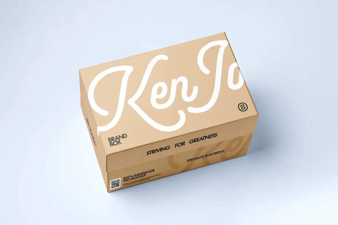 简洁现代品牌盒子模型PSD样机