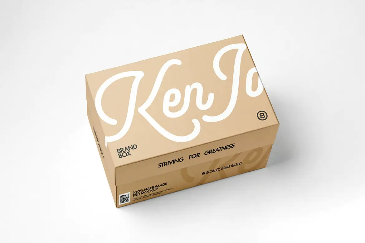 简洁现代品牌盒子模型PSD样机