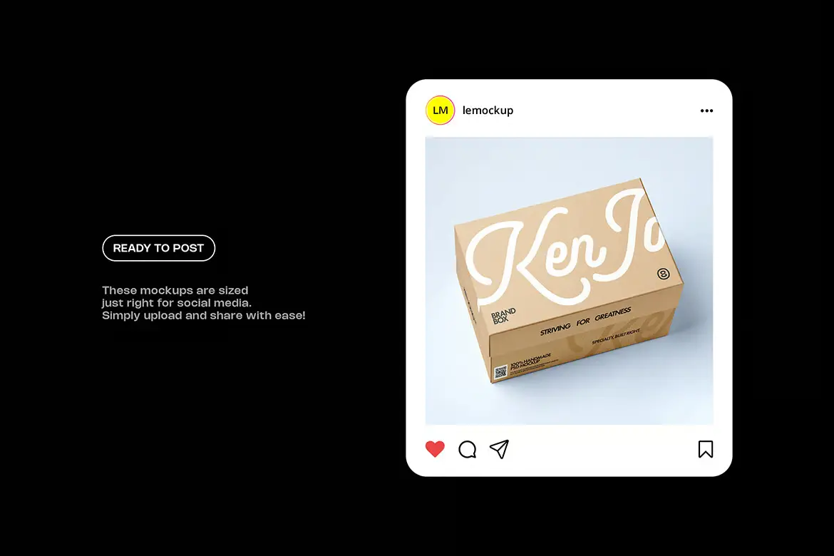 简洁现代品牌盒子模型PSD样机