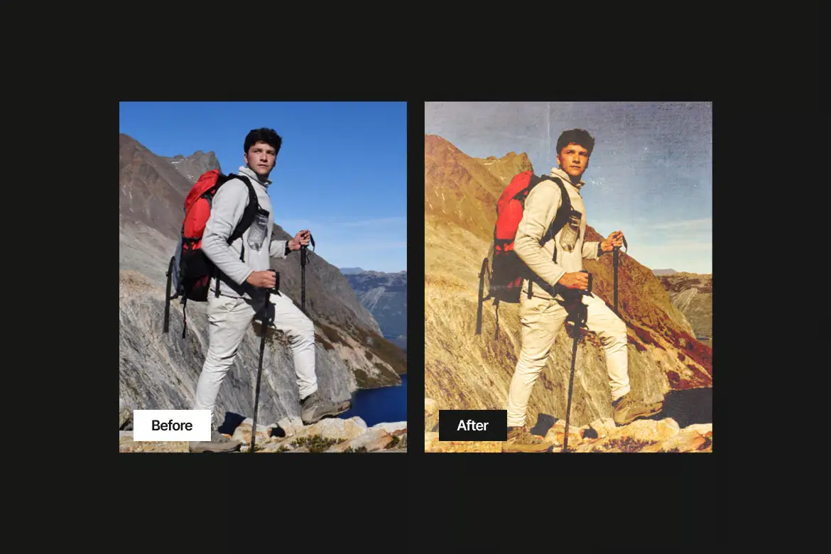 复古明信片照片效果PSD模板