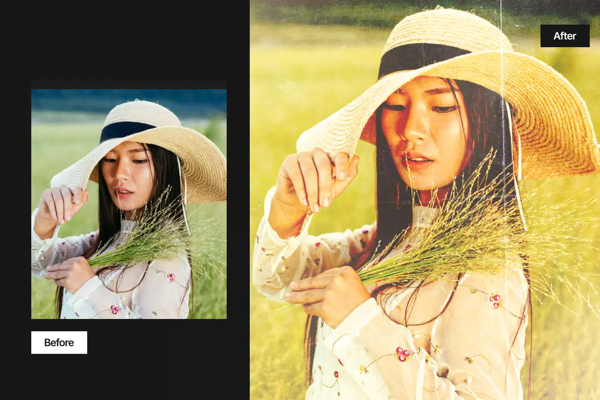 复古明信片照片效果PSD模板