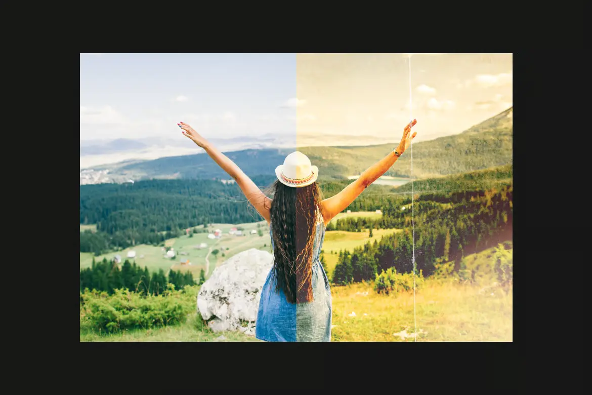 复古明信片照片效果PSD模板