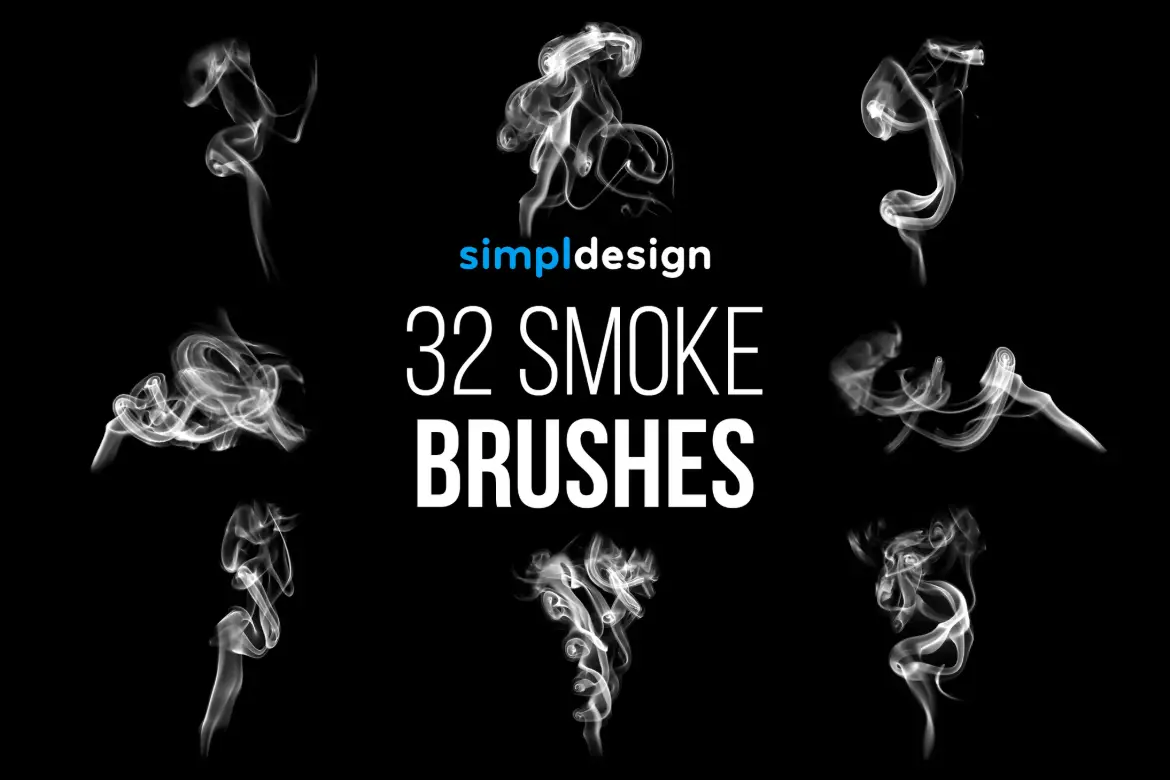 32款高分辨率烟雾Photoshop画笔PS笔刷