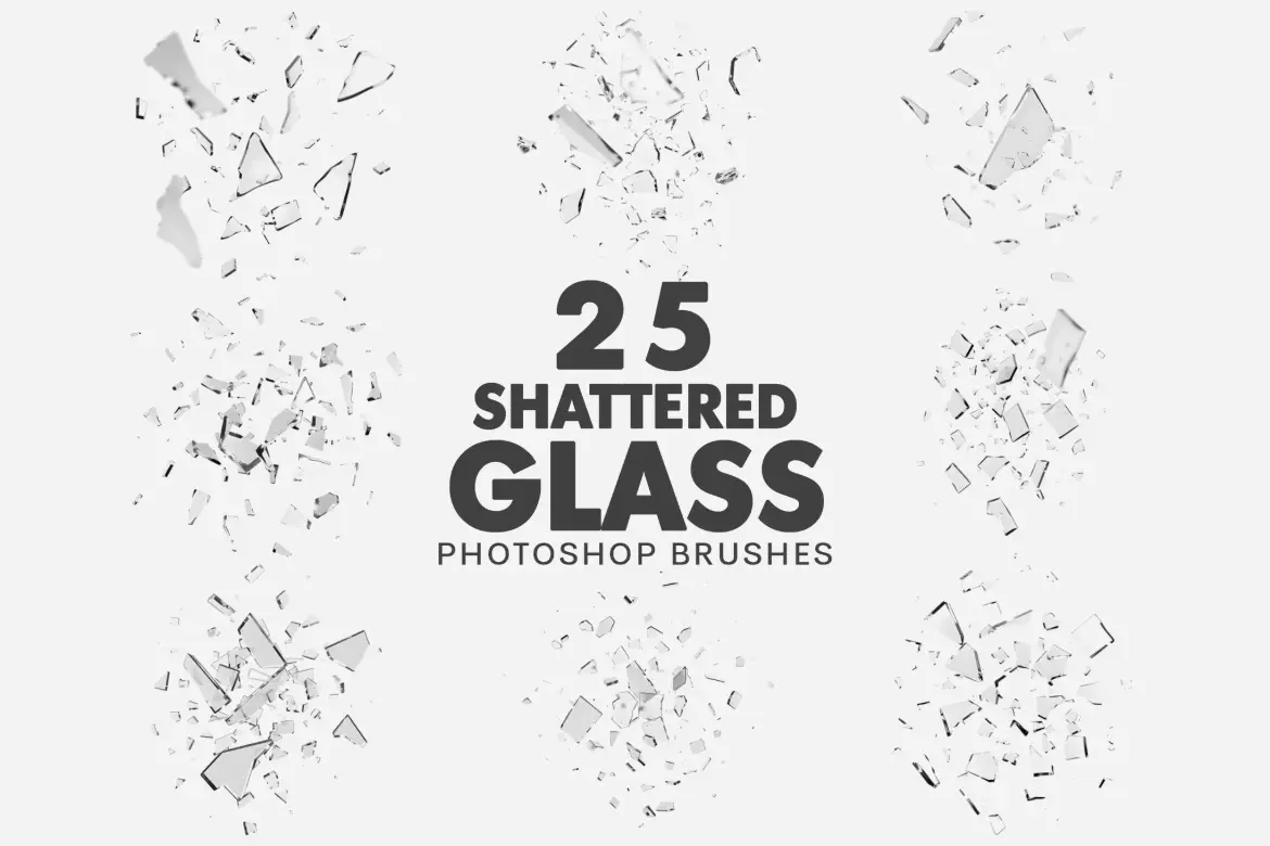 25款破碎玻璃Photoshop画笔