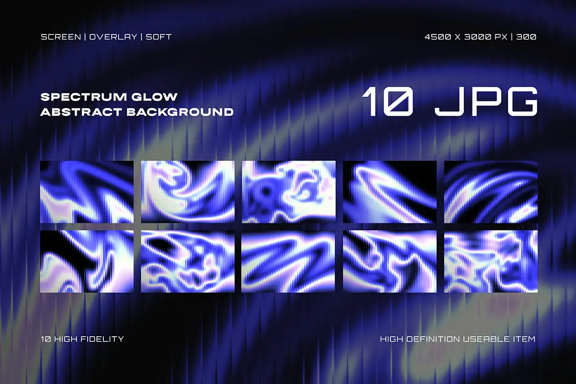 10套光谱发光霓虹渐变抽象背景JPG素材