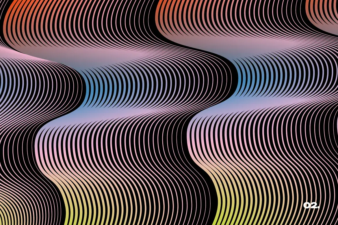 5套合成波浪地平线PNG背景素材