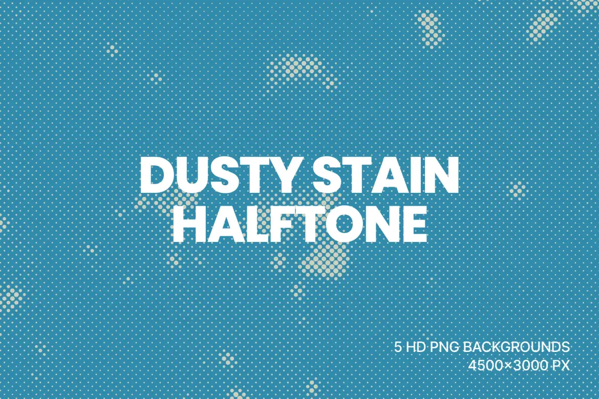 5套Dusty Stain蓝色半色调飞溅PNG素材