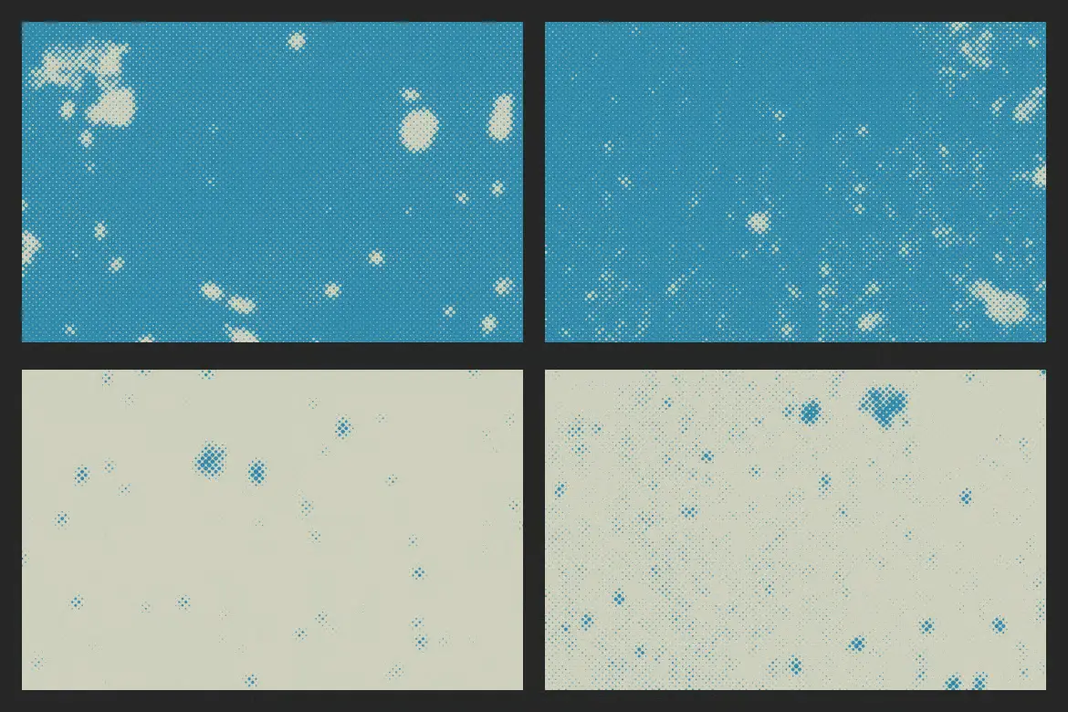 5套Dusty Stain蓝色半色调飞溅PNG素材