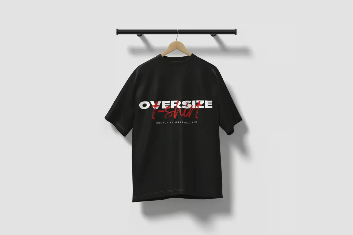 3款超大号T恤服装PSD展示样板