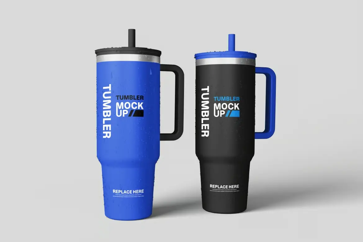 %title插图%num 3套高品质三杯滚筒PSD展示模型