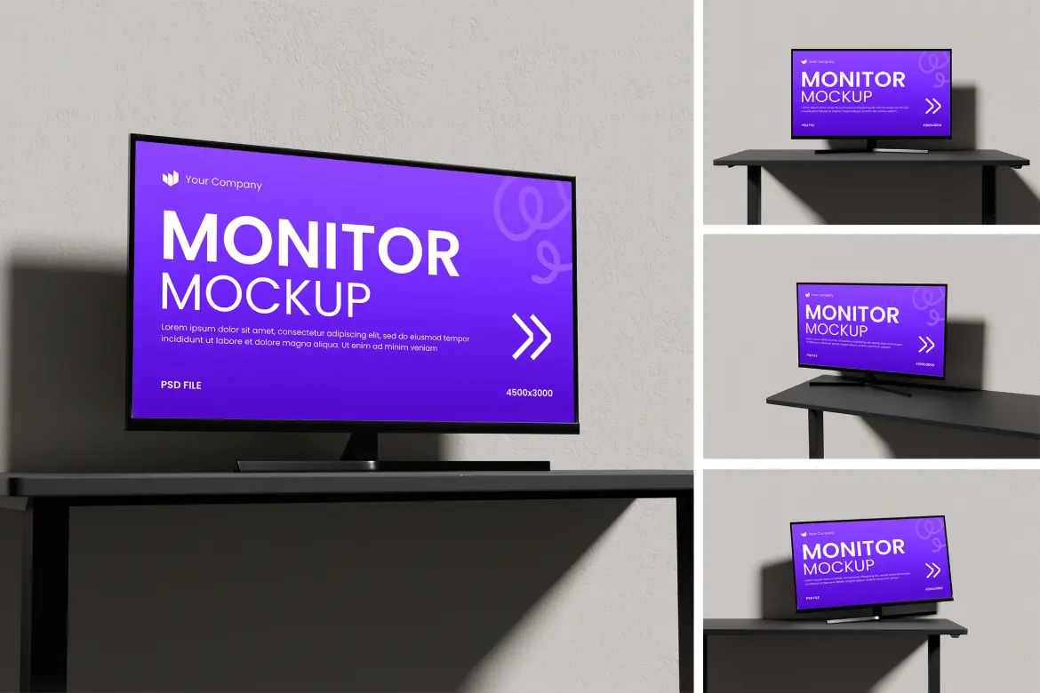 4套显示器PSD展示模型