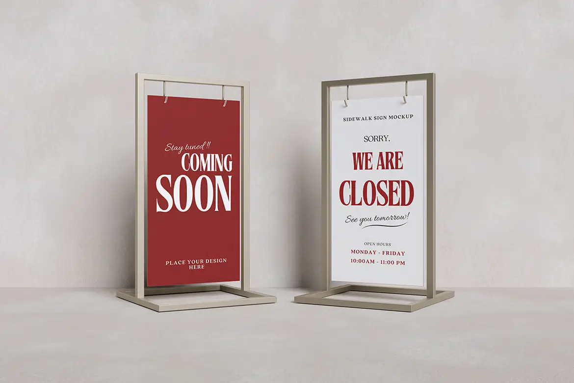 4套人行道标志导向PSD展示模型