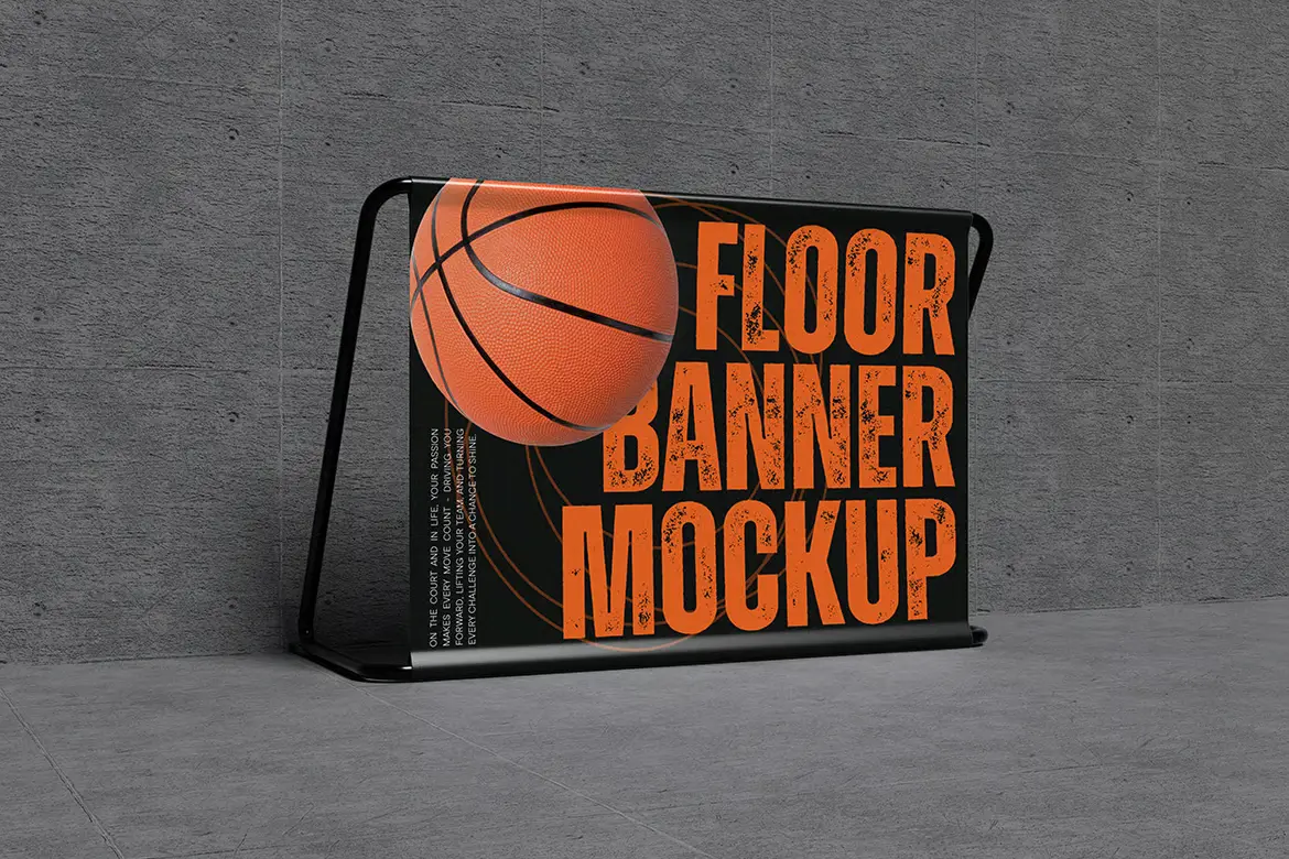 4套地面横幅PSD展示模型