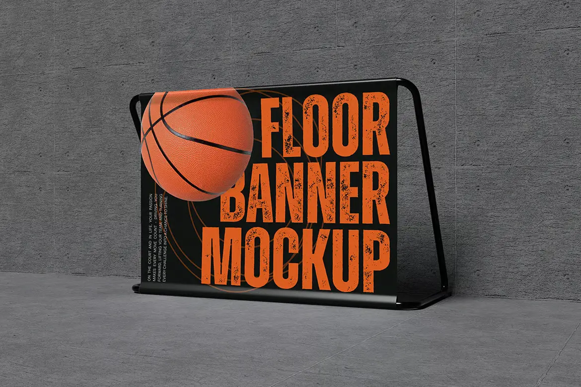 4套地面横幅PSD展示模型